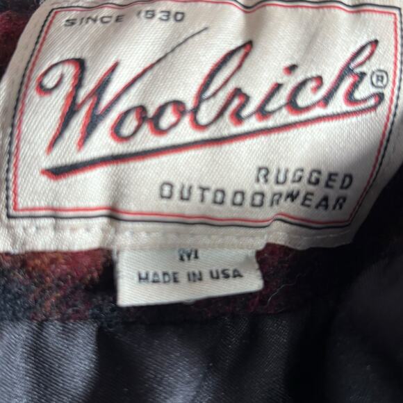 Vintage 90s Woolrich Cropped Red Plaid Jacket Made In USA Rugged Outdoorwear - Picture 10 of 13